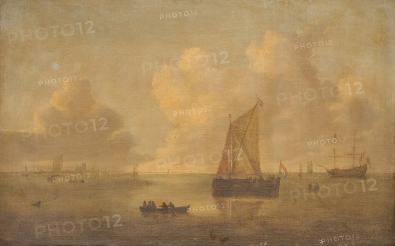 Seascape with a Town in the Background, 1625-1663. Creator: Willem Van Diest.