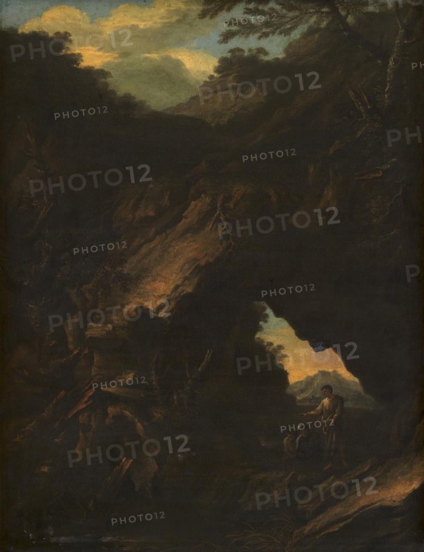 Landscape with an "Arco Naturale", 1630-1673. Creator: Salvator Rosa.