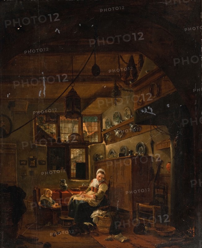 Interior of a Dutch Farm Cottage, 1631-1677. Creator: Thomas Wijck.