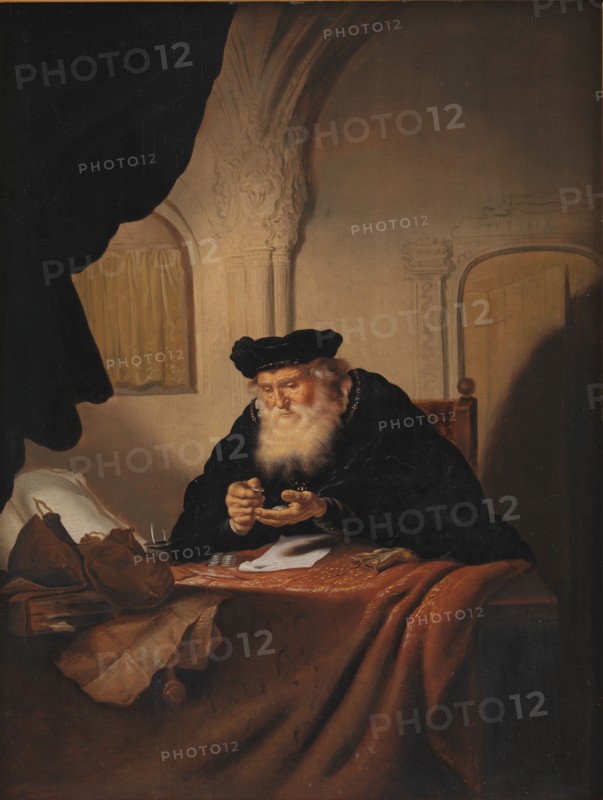 An Old Man Counting his Money;An Old Miser Counting his Money, 1635. Creators: Salomon Koninck, Adriaen Verdoel.