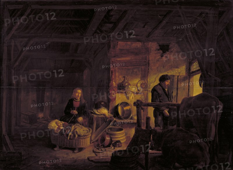 Interior of a Cottage, 1638-1672. Creator: Govert Dircksz. Camphuysen.