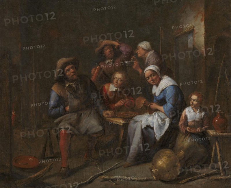 An Interior with Artisans and Peasants Eating and Drinking, 1640-1678. Creator: Gillis van Tilborgh the Younger.