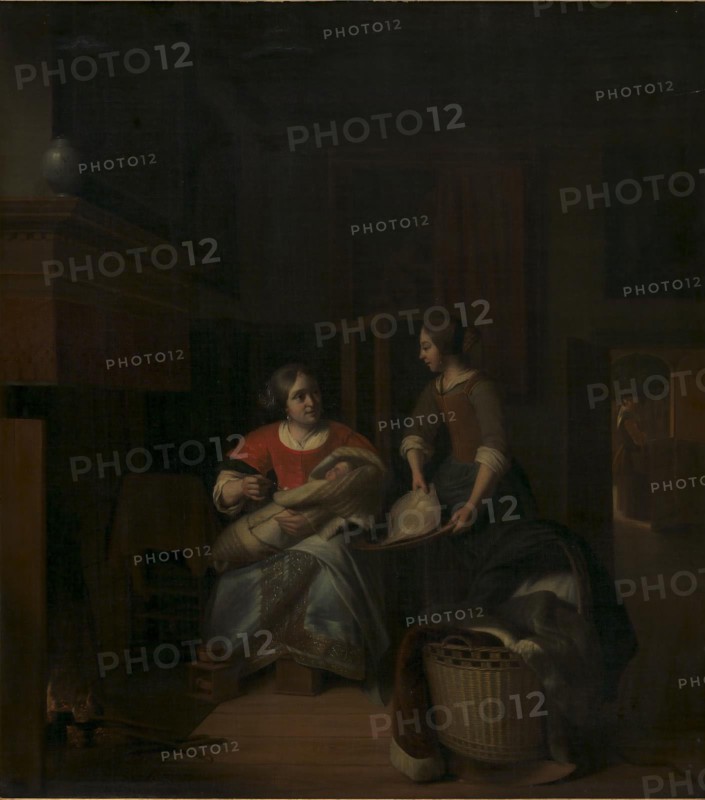 A Housewife Instructing her Maid, 1644-1683. Creator: Pieter de Hooch.