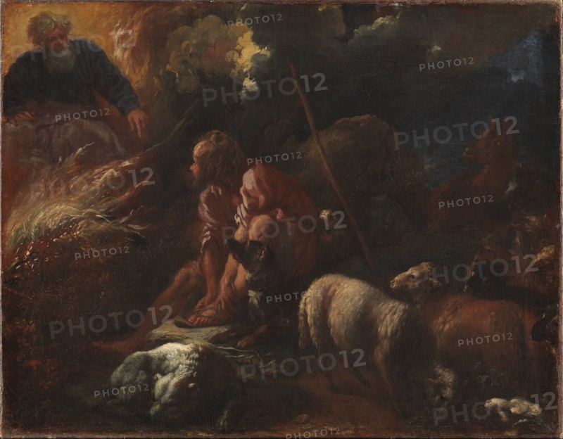 Moses and the Burning Bush, 1645-1691. Creator: Livio Mehus.