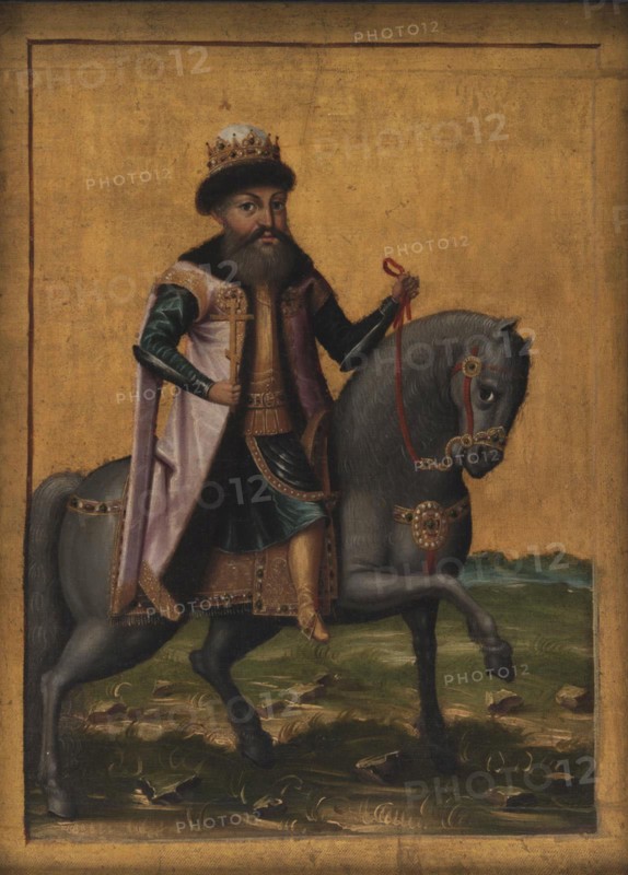 Alexei Mikhailovich (1645-76), Russian tsar; Russian image, equestrian figure, 1650-1700. Creator: Unknown.