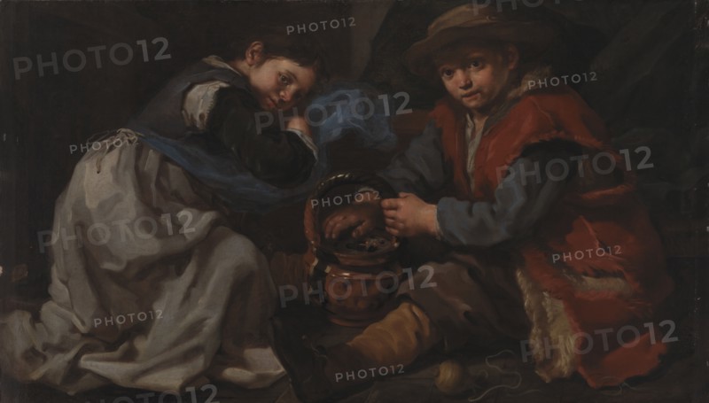 A Girl and a Boy with a Braizer. (Allegory of "Winter"), 1655-1660. Creator: Bernhard Keil.