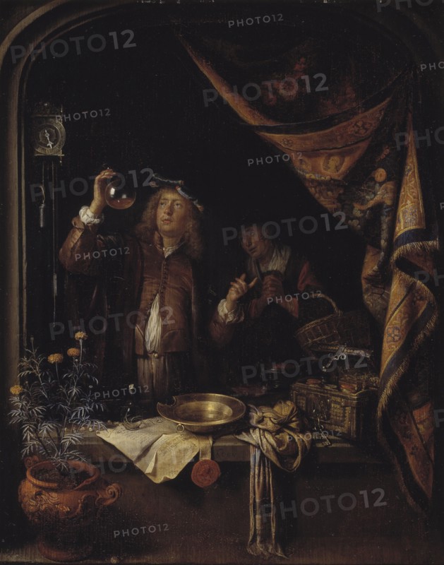 A Visit to the Doctor; A Doctor Examining Urine, 1660-1665. Creator: Gerrit Dou.