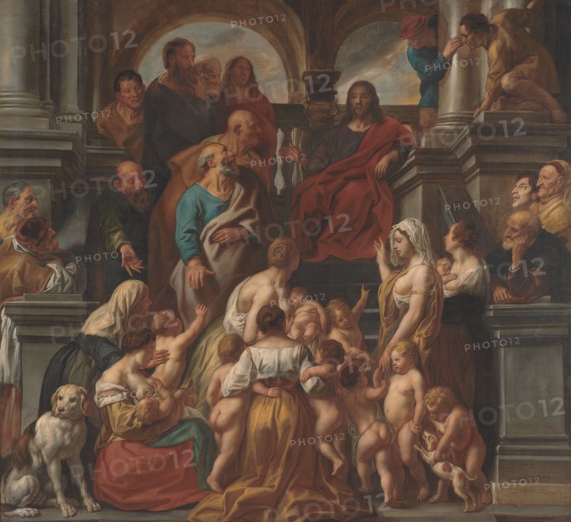 Christ blessing little Children. Suffer Little Children to Come unto me, 1660-1669. Creator: Jacob Jordaens.