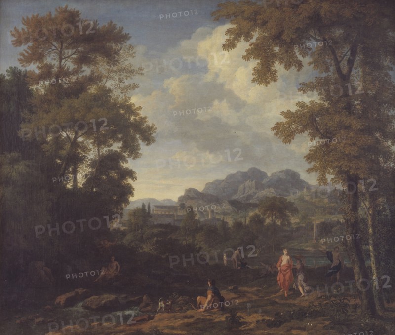 Classical Landscape with Diana (?) and her Nymphs, 1661-1726. Creators: Johannes Glauber, Gerard de Lairesse.