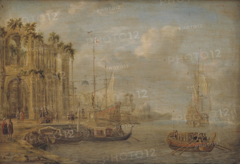 Harbour Scene with Antique Ruins, 1671. Creator: Jacobus Storck.
