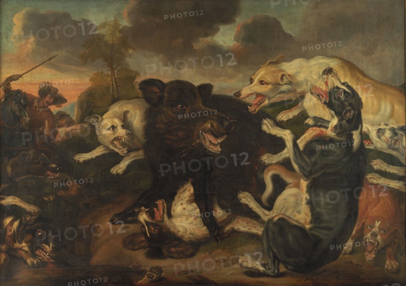 A Boar Hunt, 1677. Creator: Juriaen Jacobsz.