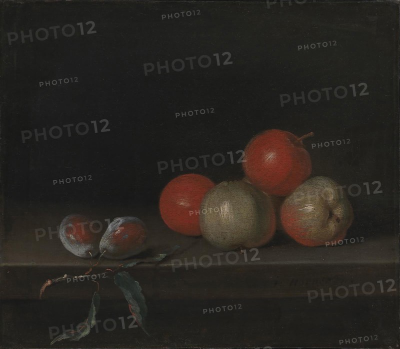 Apples and Peaches on a Table, 1726-1763. Creator: Johan Horner.