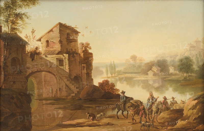 Landscape in the Italian manner, 1745-1786. Creator: Johan Edvard Mandelberg.