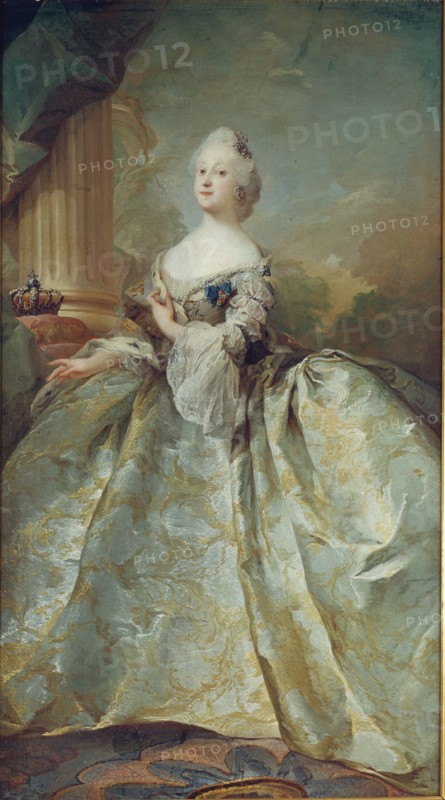 Portrait of Louise, first queen of Frederik V, 1751. Creator: Carl Gustaf Pilo.