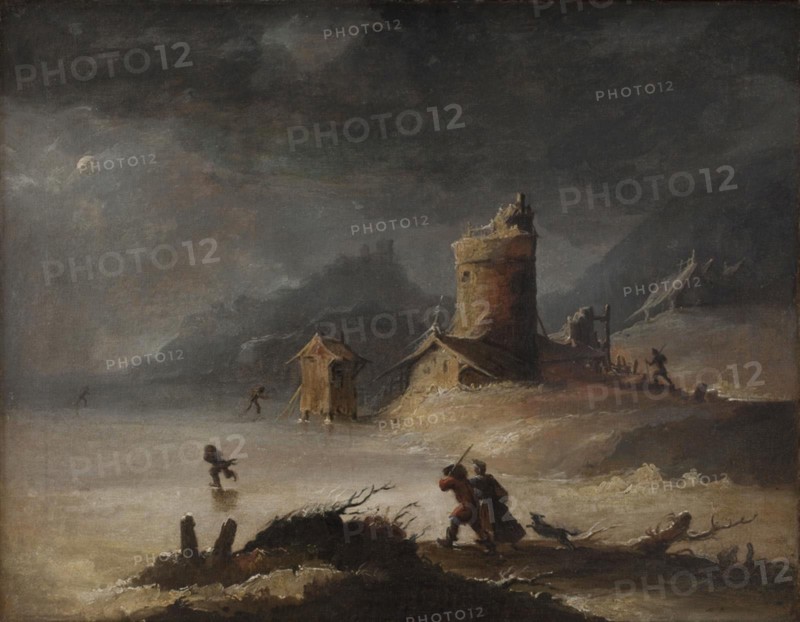 Landscape With Skaters, 1770-1779. Creator: Peter Cramer.