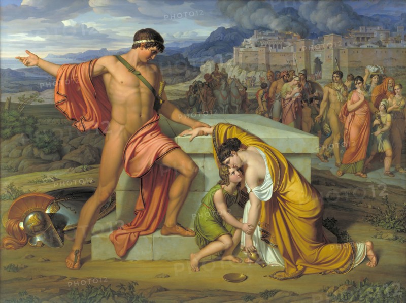 Pyrrhus and Andromache before Hector's Tomb, 1807-1811. Creator: Johan Ludvig Gebhard Lund.