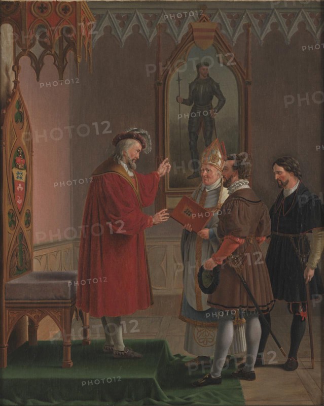 Adolf, Duke of Schleswig-Holstein, Declines the Offer to Accede to the Danish Throne..., 1825-1826. Creator: Martinus Rorbye.