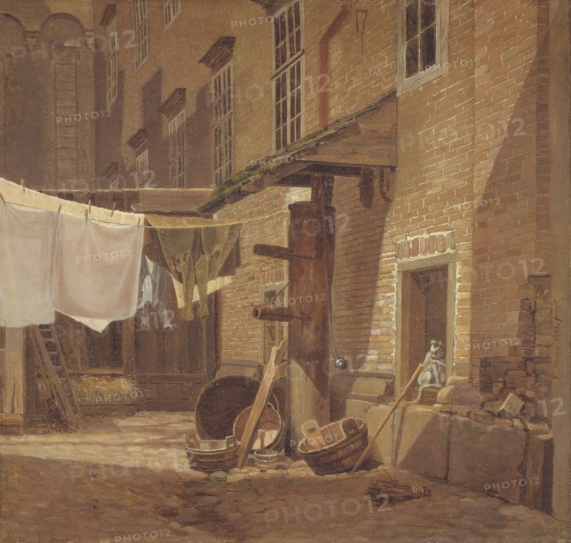 The Rear Courtyard of Charlottenborg Palace, 1828. Creator: Frederik Hansen Sodring.