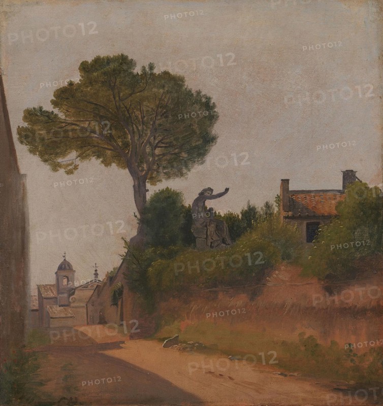 Vicolo Sterrato, now Salita di S. Nicola da Tolentino in Rome, 1837-1840. Creator: Constantin Hansen.