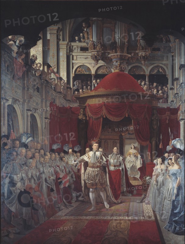 Christian VIII og Caroline Amalies salving i Frederiksborg Slotskirke den 28. juni 1840, 1840-1843. Creator: Sophus Schack.