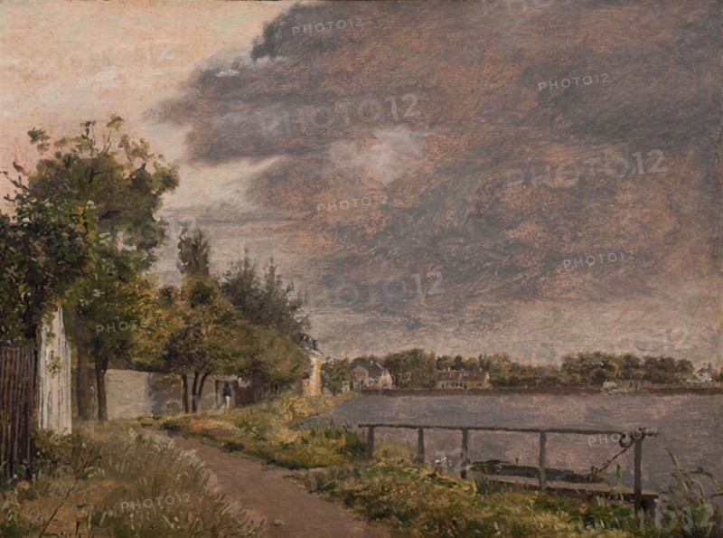 View of Dosseringen near the Suburb osterbro outside Copenhagen, Cloudy Sky, 1841-1845. Creator: Christen Kobke.