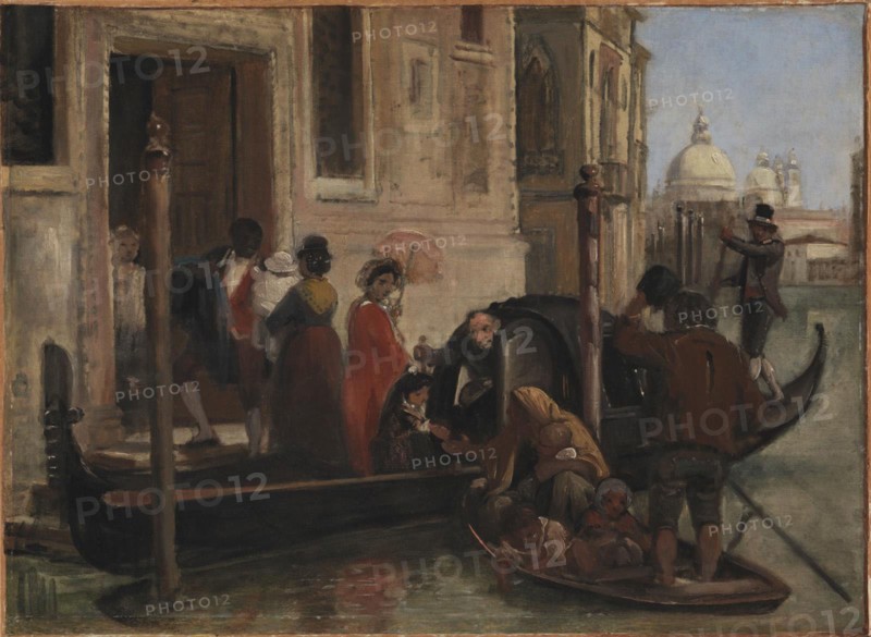 Landing in Venice. In the Distance S. Maria delle Salute, 1852-1855. Creator: Wilhelm Marstrand.