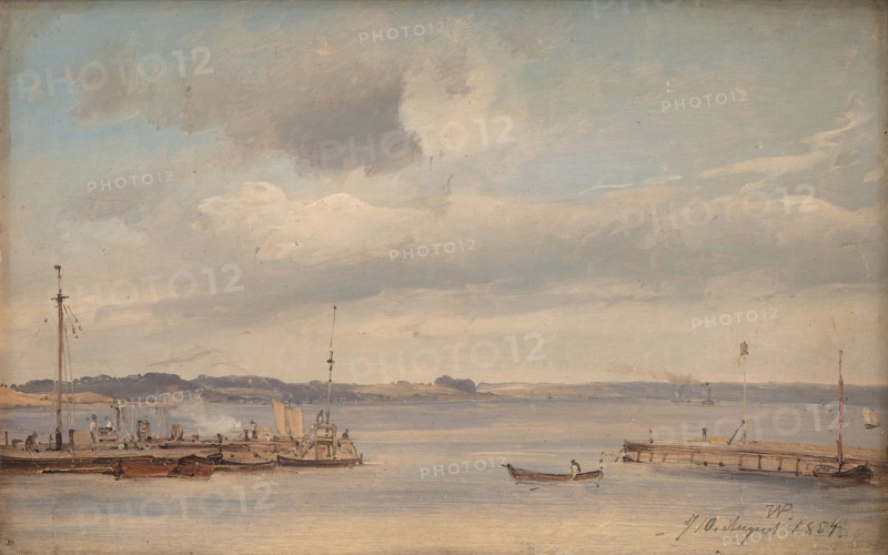 A Boat Harbour, Humlebæk, Zealand, 1854. Creator: Wilhelm Peter Carl Petersen.