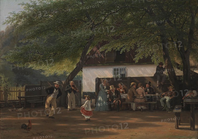 A Coffee Party at a Gamekeeper's House, 1854-1855. Creator: David Monies.