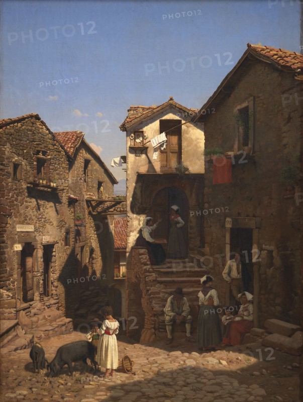 A Street in Gerano, 1857. Creator: Frederik Vermehren.