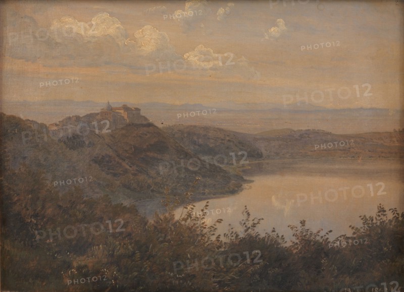 A View towards Castel Gandolfo, Italy, 1868. Creator: Janus Andreas Bartholin la Cour.