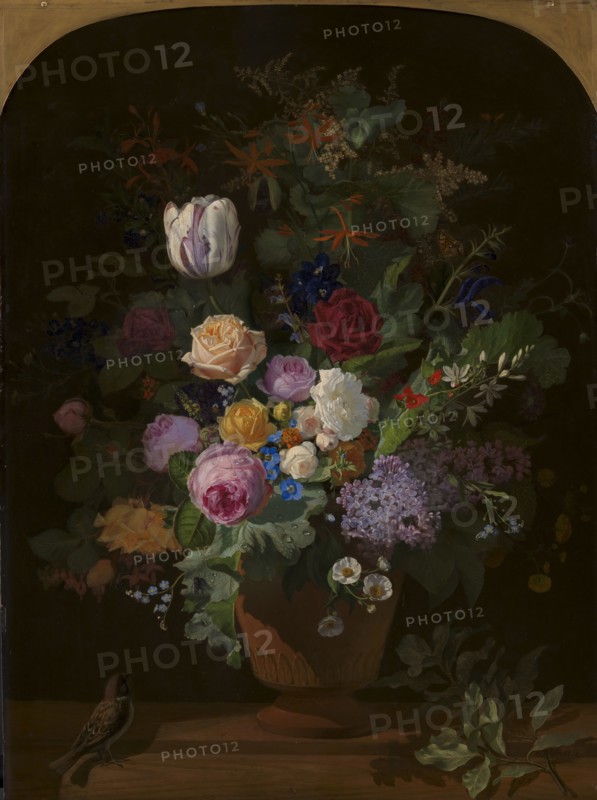 Flowers in a Vase, 1869. Creator: Otto Didrik Ottesen.