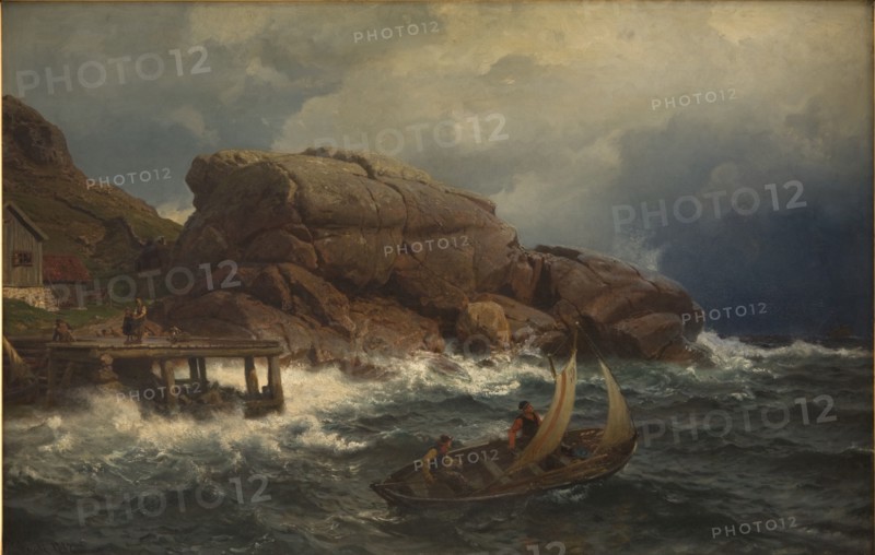 A Norwegian Seaport, 1882. Creator: Hans Fredrik Gude.