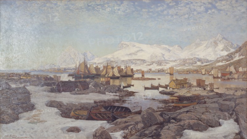 Spring Day in Lofoten, 1882. Creator: Otto Sinding.