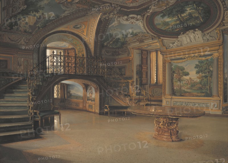 Interior in the Palazzo Borghese, 1886. Creator: Josef Theodor Hansen.