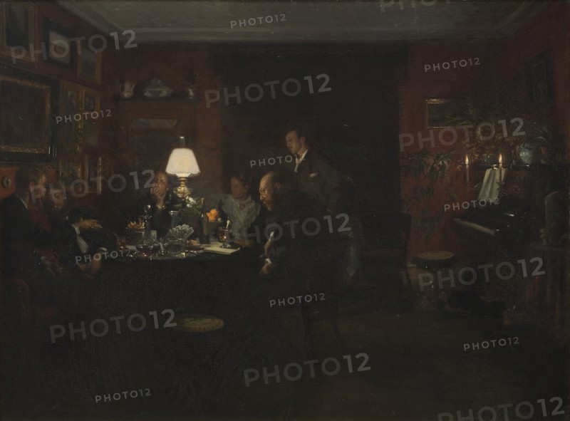 Evening Talk, 1886. Creator: Viggo Johansen.