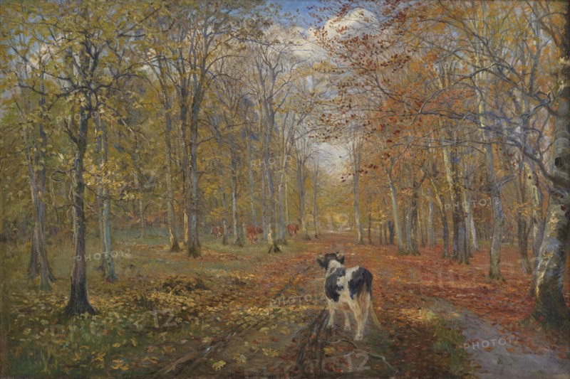 A road in Dyrehaven, autumn, 1889. Creator: Theodor Esbern Philipsen.