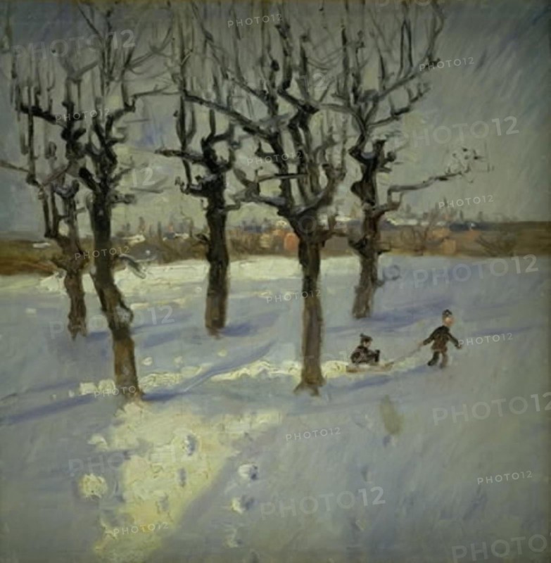 Winter Scene in a Suburb of Copenhagen, 1889-1899. Creator: Fridolin Johansen.