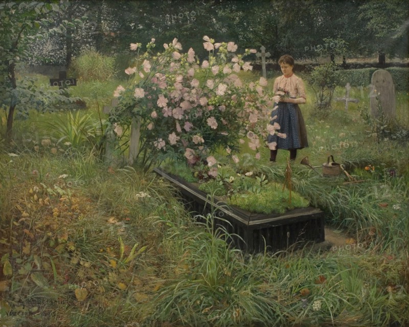 Graveyard Scene, 1890. Creator: Gottfrid Kallstenius.
