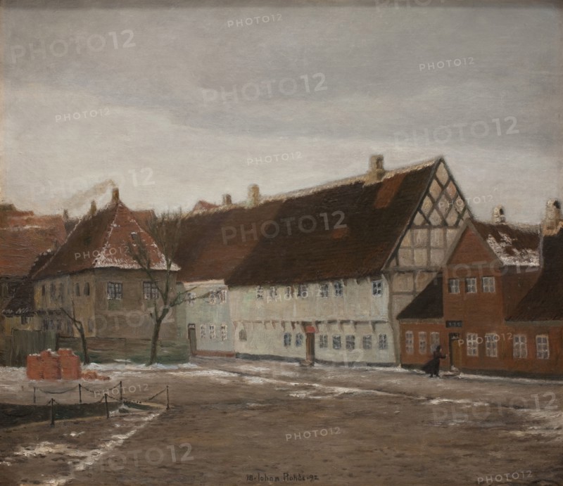Winter Evening in Ribe, Jutland, 1892. Creator: Johan Rohde.
