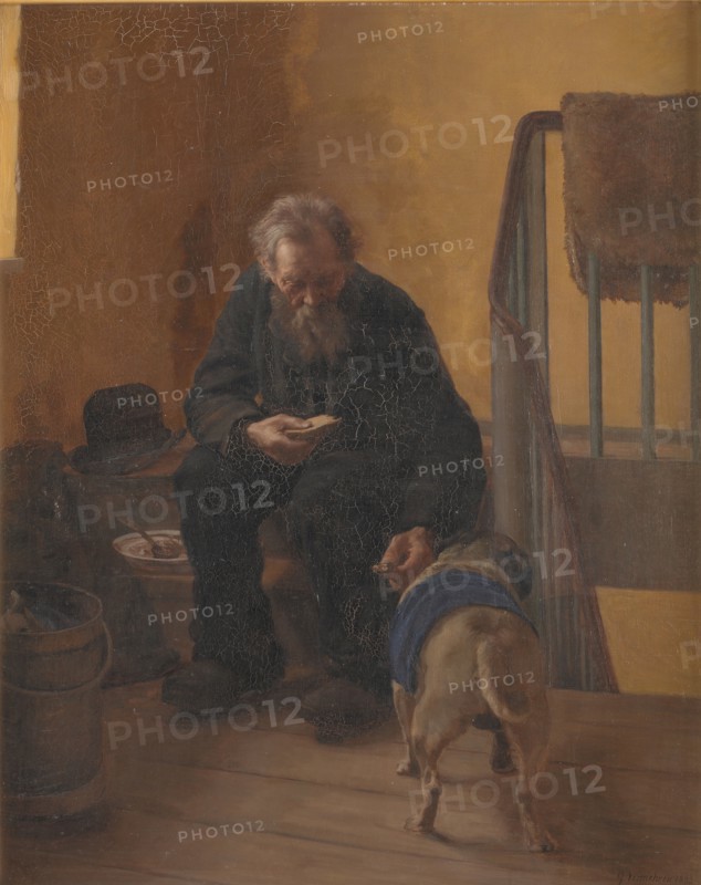 Man and dog, 1893. Creator: Gustav Vermehren.