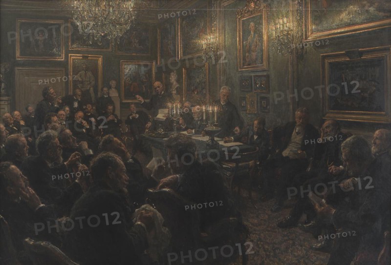 An academy council assembly at Charlottenborg in 1904, 1906-1908. Creator: Viggo Johansen.
