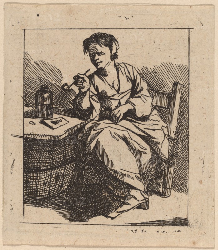 A Woman Smoking. Creator: Cornelis Bega.