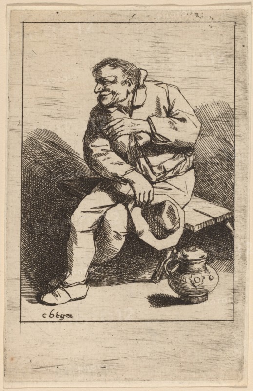 Sitting Man with His Hat in His Right Hand. Creator: Cornelis Bega.