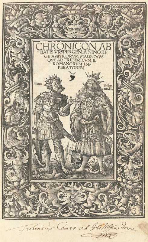Chronicon Abbatis Urspergen, 1515. Creators: Daniel Hopfer, Burchard of Ursperg.