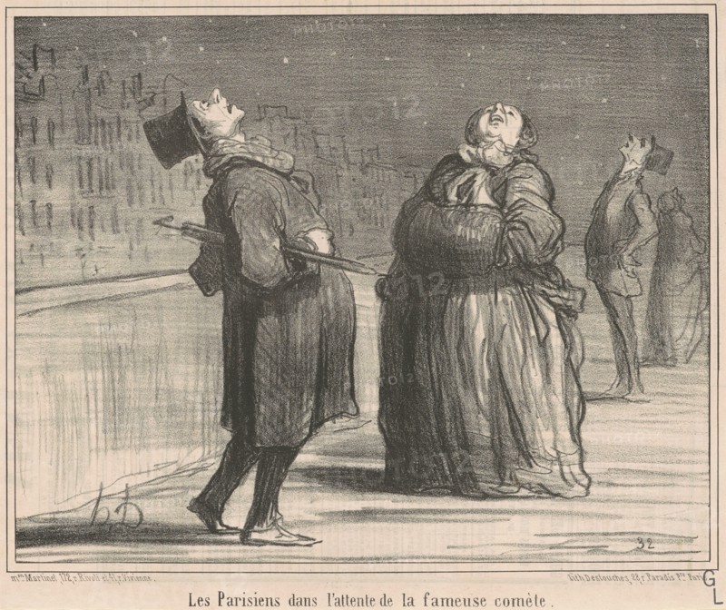 Les Parisiens dans l'attente de le ..., 19th century. Creator: Honore Daumier.