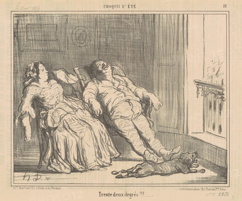 Tent deux degrés!!!, 19th century. Creator: Honore Daumier.