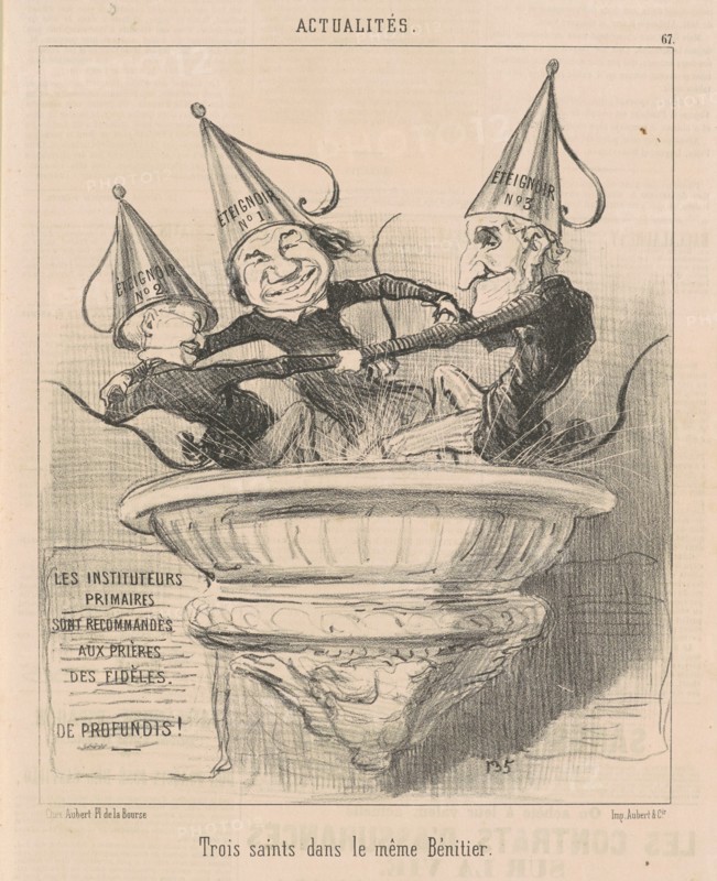 Trois saints dans le même bénitier, 19th century. Creator: Honore Daumier.