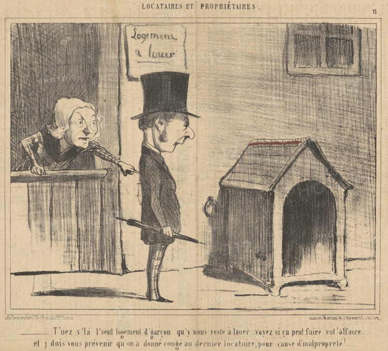 T'nez v'la l'seul logement d'garçon ..., 19th century. Creator: Honore Daumier.