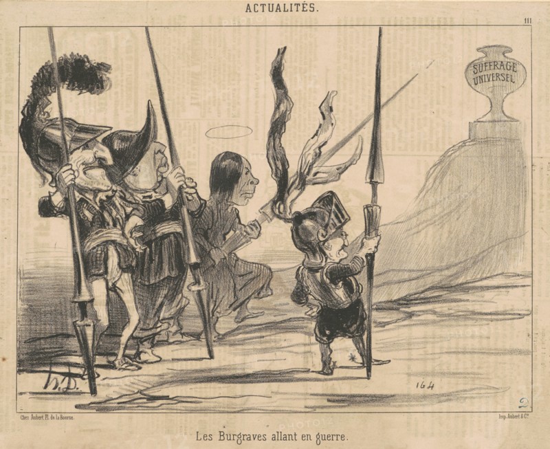 Les burgraves allant en guerre, 19th century. Creator: Honore Daumier.