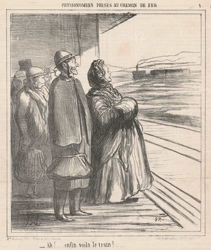 Ah! Enfin voila le train! ..., 19th century. Creator: Honore Daumier.